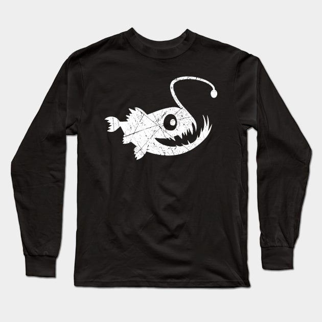 Vintage Deep Sea Angler Fish Long Sleeve T-Shirt by Your Funny Gifts
